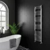 Diamond Curved Heated Towel Rail - W400 x H1600mm - Chrome