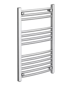Diamond Curved Heated Towel Rail - W500 x H800mm - Chrome