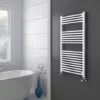 Diamond Heated Towel Rail - W600 x H1200mm - White - Straight -Cheap Bathroom Heating Store COL033 N P