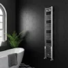 Diamond Heated Towel Rail - W300 x H1600mm - Chrome - Straight -Cheap Bathroom Heating Store COL036 n p