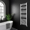 Diamond Heated Towel Rail - W600 x H1600mm - White - Straight -Cheap Bathroom Heating Store COL038 n prod