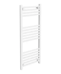 Diamond Heated Towel Rail - W400 x H1000mm - White - Straight
