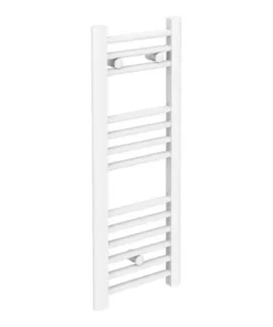 Diamond Heated Towel Rail - W300 x H800mm - White - Straight