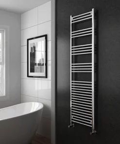 Diamond Heated Towel Rail - W500 x H1800mm - Chrome - Straight