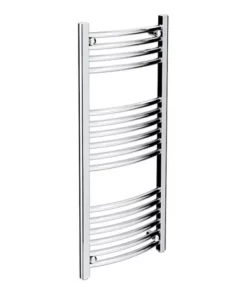 Diamond Curved Heated Towel Rail - W400 x H1000mm - Chrome