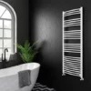 Diamond Curved Heated Towel Rail - W600 x H1600mm - White -Cheap Bathroom Heating Store COL044 prod