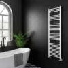 Diamond Heated Towel Rail - W500 x H1600mm - White - Straight