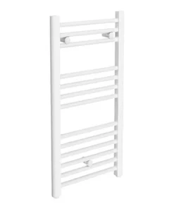 Diamond Heated Towel Rail - W400 x H800mm - White - Straight