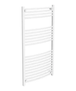 Diamond Curved Heated Towel Rail - W600 x H1200mm - White