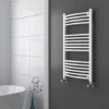 Diamond Curved Heated Towel Rail - W600 x H1000mm - White -Cheap Bathroom Heating Store COL058 P