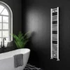 Diamond Heated Towel Rail - W300 x H1600mm - White - Straight -Cheap Bathroom Heating Store COL061 n p