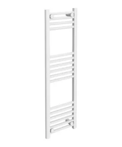 Diamond Heated Towel Rail - W300 x H1000mm - White - Straight