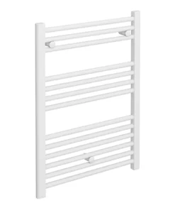 Diamond Heated Towel Rail - W600 x H800mm - White - Straight