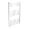 Diamond Heated Towel Rail - W600 x H1000mm - White - Straight