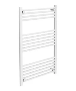 Diamond Heated Towel Rail - W600 x H1000mm - White - Straight