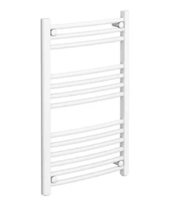 Diamond Curved Heated Towel Rail - W500 x H800mm - White