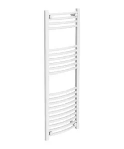 Diamond Curved Heated Towel Rail - W400 x H1200mm - White