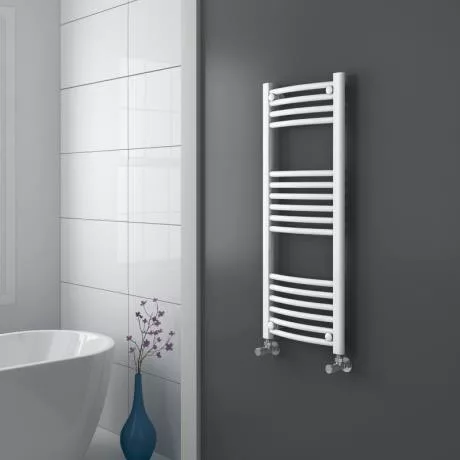 Diamond Curved Heated Towel Rail - W400 x H1000mm - White 4 Diamond Curved Heated Towel Rail - W400 x H1000mm - White - Image 2