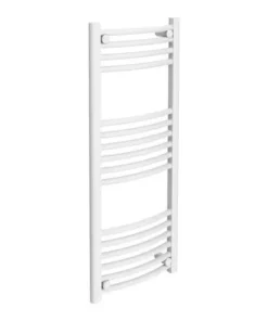 Diamond Curved Heated Towel Rail - W400 x H1000mm - White