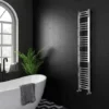 Diamond Curved Heated Towel Rail - W300 x H1600mm - Chrome