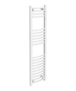Diamond Curved Heated Towel Rail - W300 x H1200mm - White