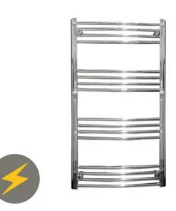 Reina Capo H1000 x W600mm Chrome Curved Electric Towel Rail