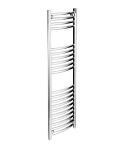 Diamond Curved Heated Towel Rail - W300 x H1200mm - Chrome