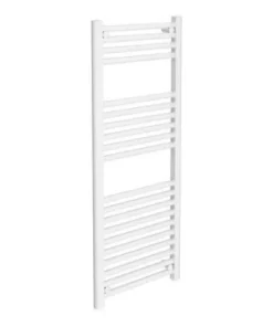 Diamond Heated Towel Rail - W400 x H1200mm - White - Straight