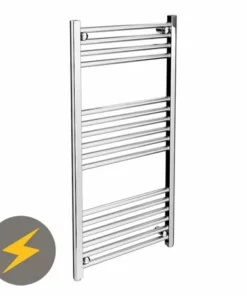 Diamond Straight Electric Heated Towel Rail - W500 x H1000mm - Chrome