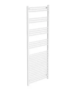 Diamond Heated Towel Rail - W600 x H1800mm - White - Straight