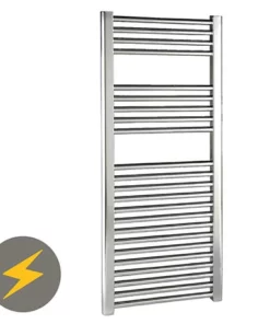 Reina Diva H1200 x W450mm Chrome Flat Electric Towel Rail