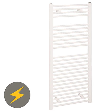 Reina Diva H1200 x W300mm White Flat Electric Towel Rail 3 Reina Diva H1200 x W300mm White Flat Electric Towel Rail