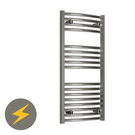 Reina Diva H1200 x W400mm Chrome Curved Electric Towel Rail 3 Reina Diva H1200 x W400mm Chrome Curved Electric Towel Rail