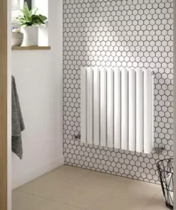 Hudson Reed Revive 600 x 586mm Horizontal Double Panel Radiator - Gloss White - HL338D -Cheap Bathroom Heating Store HL338D D1 460