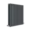 Hudson Reed Revive 600 x 586mm Horizontal Double Panel Radiator - Anthracite - HLA38D -Cheap Bathroom Heating Store HLA38D P
