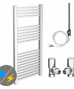Cube 600 x 1100mm Heated Towel Rail (incl. Valves + Electric Heating Kit)