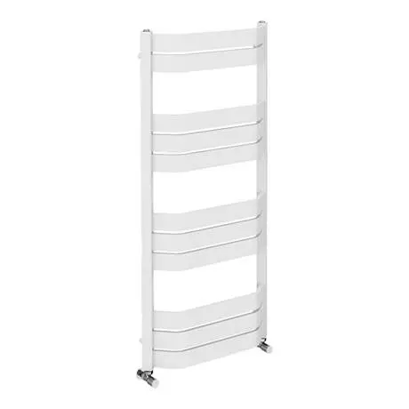 Milan Bow-Fronted White 1200 x 550 Designer Flat Panel Heated Towel Rail 6 Milan Bow-Fronted White 1200 x 550 Designer Flat Panel Heated Towel Rail - Image 4