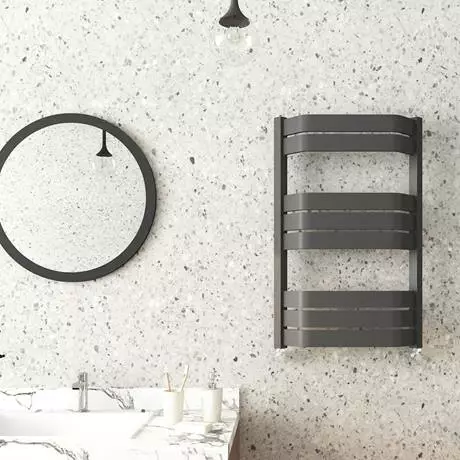 Milan Bow-Fronted Anthracite 850 x 550 Designer Flat Panel Heated Towel Rail 5 Milan Bow-Fronted Anthracite 850 x 550 Designer Flat Panel Heated Towel Rail - Image 3