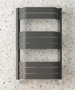 Milan Bow-Fronted Anthracite 850 x 550 Designer Flat Panel Heated Towel Rail