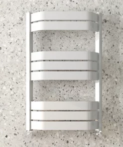 Milan Bow-Fronted White 850 x 550 Designer Flat Panel Heated Towel Rail