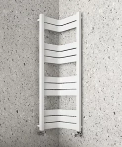 Milan Corner White 1200 x 300 x 300 Heated Towel Rail