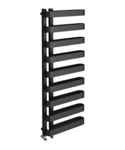 Milan Curved Anthracite 1300 x 500 Designer Flat Panel Heated Towel Rail - 9 Sections -Cheap Bathroom Heating Store MCTR135A1 d4 460