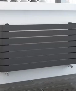 Milan Curved Anthracite 1000 x 500 Horizontal Designer Flat Panel Heated Towel Rail