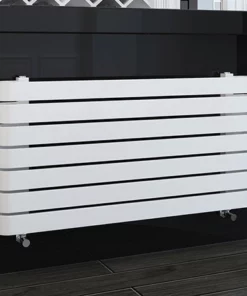 Milan Curved White 1000 x 500 Horizontal Designer Flat Panel Heated Towel Rail