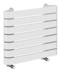 Milan Curved White 600 x 500 Horizontal Designer Flat Panel Heated Towel Rail -Cheap Bathroom Heating Store MCTR56W3 d3 460