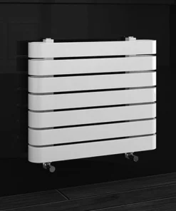 Milan Curved White 600 x 500 Horizontal Designer Flat Panel Heated Towel Rail
