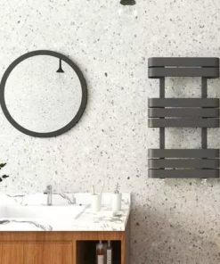 Milan Curved Anthracite 850 x 500 Designer Flat Panel Heated Towel Rail -Cheap Bathroom Heating Store MCTR855A2 d2 460
