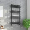 Milan Anthracite 1100 x 600mm Designer Shelf Heated Towel Rail