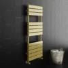 Arezzo Brushed Brass 1200 x 500 Heated Towel Rail -Cheap Bathroom Heating Store MIL12BB N P