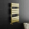 Arezzo Brushed Brass 800 x 500 Heated Towel Rail